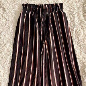 SHEIN ★ VCAY Striped Tie Paperbag Waist Wide Leg Pants